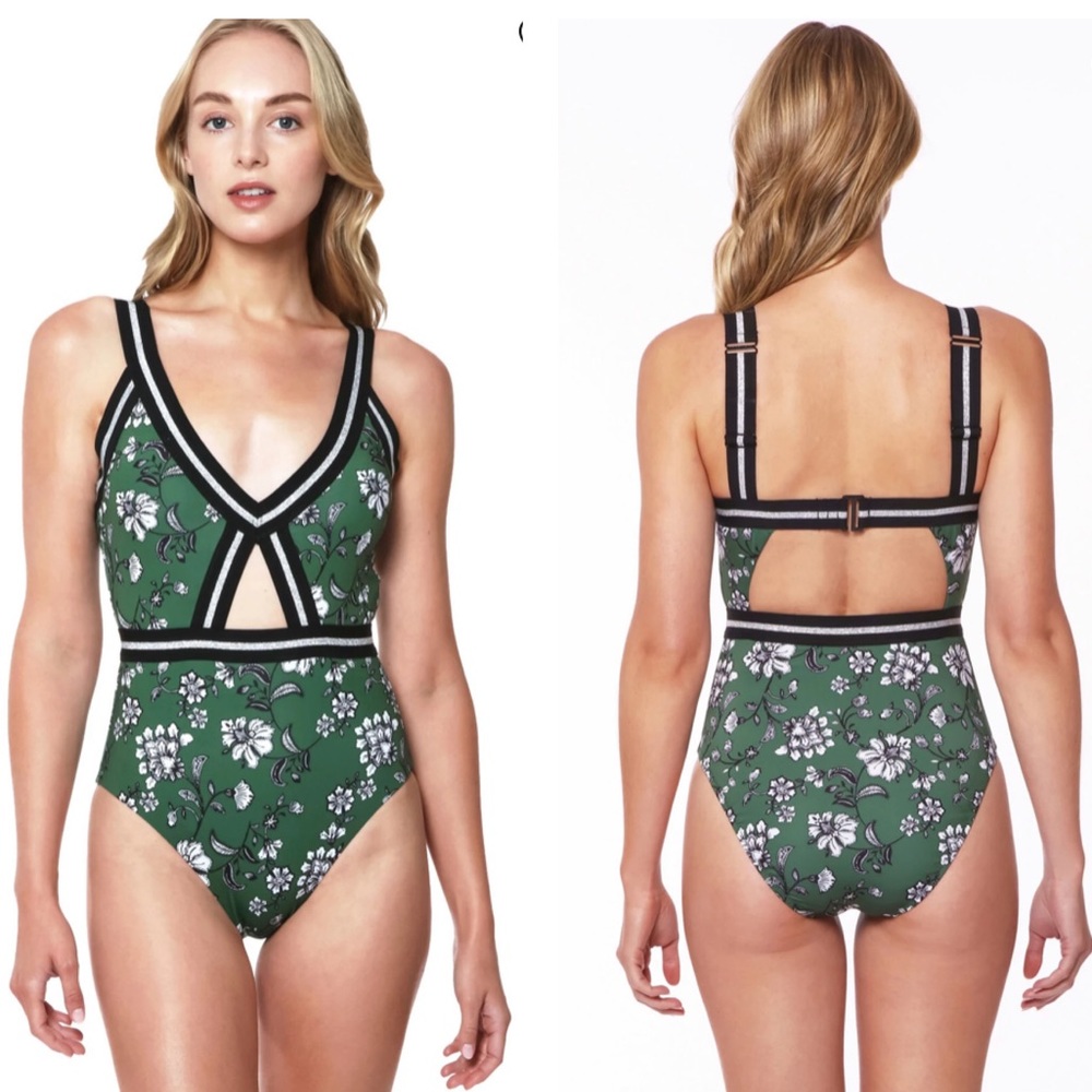 Sanctuary Floral Monokini Cutout One Piece Swimsuit